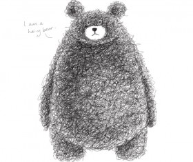 Lovely hand drawn brown bear vector