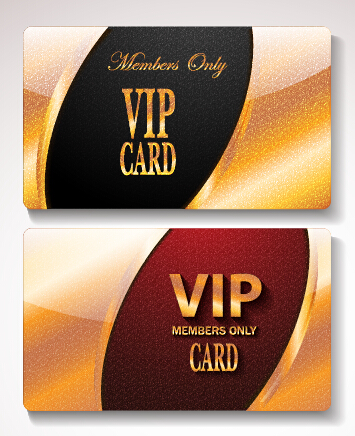 Luxury VIP cards set vector 02