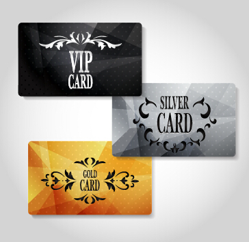 Luxury VIP cards set vector 06