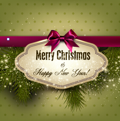 Merry christmas labels card vector 01