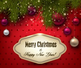 Merry christmas labels card vector 02