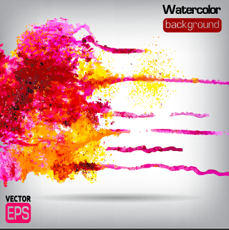 Messy watercolor art background vector 05