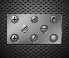 Metallic backgrounds with screws vector 01