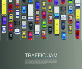 Modern traffic jam vector design 02