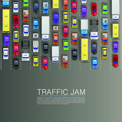 Modern traffic jam vector design 02