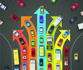 Modern traffic jam vector design 03