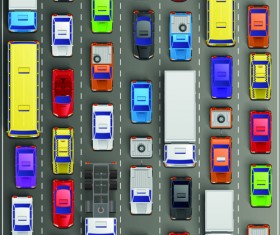 Modern traffic jam vector design 04