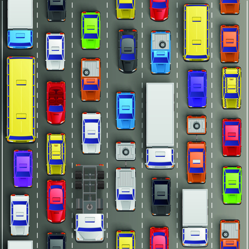 Modern traffic jam vector design 04