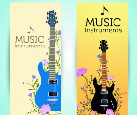 Music Instruments vector banner graphics 01