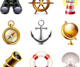 Navigation icons elements vector