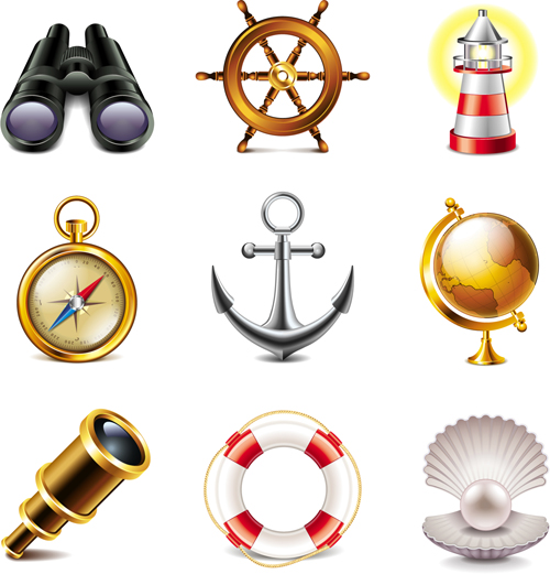 Navigation icons elements vector