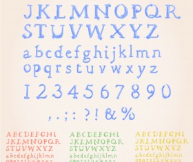 Numeric with alphabet watercolor vector