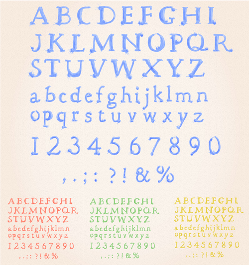 Numeric with alphabet watercolor vector