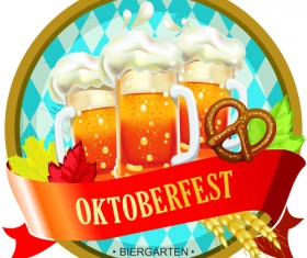 Oktoberfest label vintage background material 01