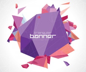 Origami geometric shapes art background vector