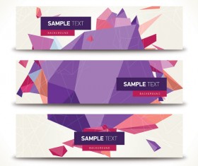 Origami geometric shapes vector banner