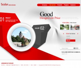 Origami style website template psd material