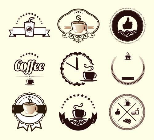 Original design coffee labels vector 01