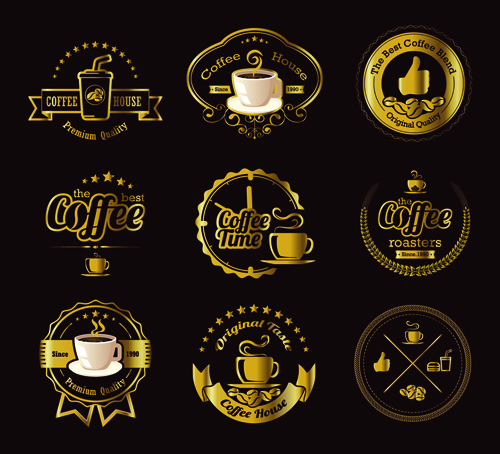 Original design coffee labels vector 02