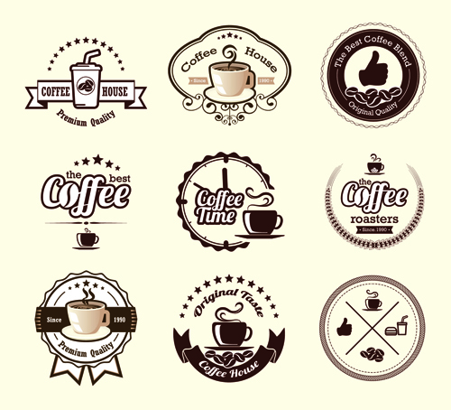 Original design coffee labels vector 03