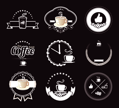 Original design coffee labels vector 05