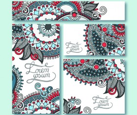 Ornament floral pattern cards vector material 01
