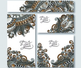 Ornament floral pattern cards vector material 05