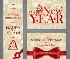 Ornate 2015 christmas with new year cards vector
