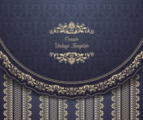 Ornate vintage floral art backgrounds vector 06