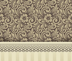 Ornate vintage floral art backgrounds vector 10