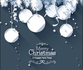 Paper snowflake and baubles christmas background 01