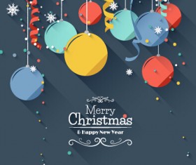 Paper snowflake and baubles christmas background 02