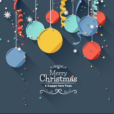 Paper snowflake and baubles christmas background 02