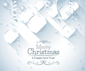 Paper snowflake and baubles christmas background 03