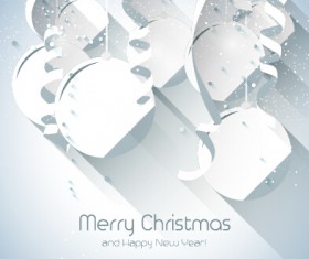 Paper snowflake and baubles christmas background 04
