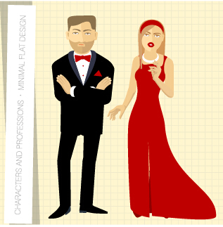 People and professions vector set 01