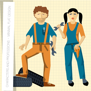 People and professions vector set 07