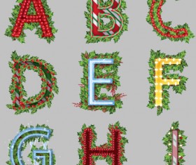 Plant alphabet vector material