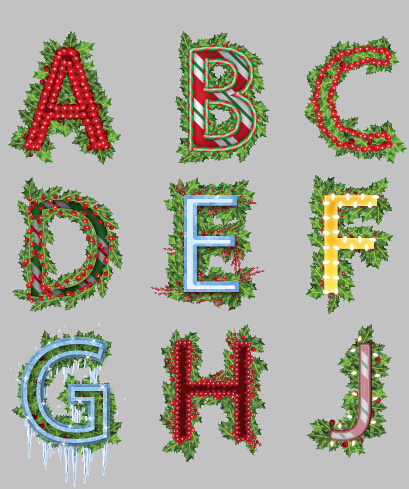 Plant alphabet vector material