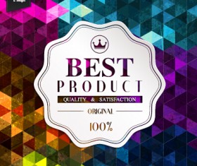 Premium quality labels with grunge background vector 01