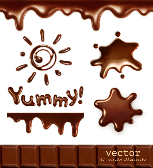 Realistic chocolate vector graphics 02