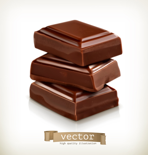 Realistic chocolate vector graphics 03