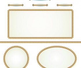 Realistic rope border and frame vector 01