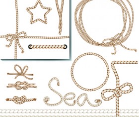 Realistic rope border and frame vector 03