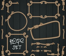 Realistic rope border and frame vector 05