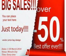 Red style sale discounts background vector 03