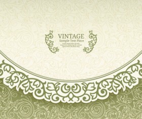 Retro ornate floral vector card 02
