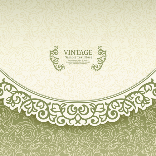 Retro ornate floral vector card 02