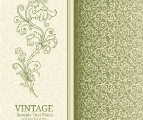 Retro ornate floral vector card 03