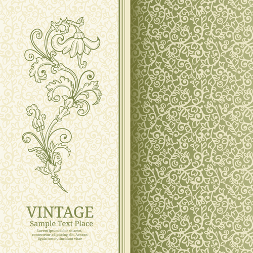 Retro ornate floral vector card 03